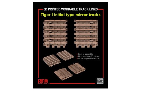 Przejdź do produktu RYE FIELD MODEL 2019 - 1:35 3D Printed Workable Track Links Tiger I initial type mirror tracks