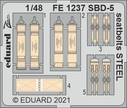 Przejdź do produktu EDUARD FE1237 - 1:48 SBD-5 seatbelts - Steel
