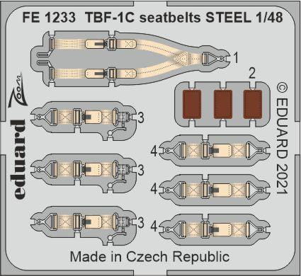 Przejdź do produktu EDUARD FE1233 - 1:48 TBF-1C seatbelts - Steel