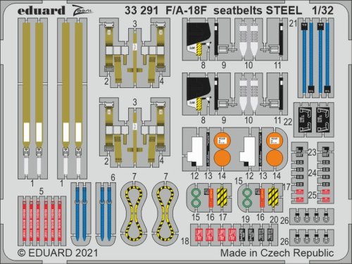 Przejdź do produktu EDUARD 33291 - 1:32 F/A-18F seatbelts - Steel