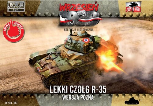 Przejdź do produktu FIRST TO FIGHT 087 - Wrzesień 1939 - 1:72 Lekki czołg R-35 wersja późna - Gazetka w zestawie z modelem