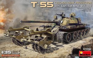 MINIART 37092 - 1:35 T-55 Czechoslovak production with KMT-5M mine roller