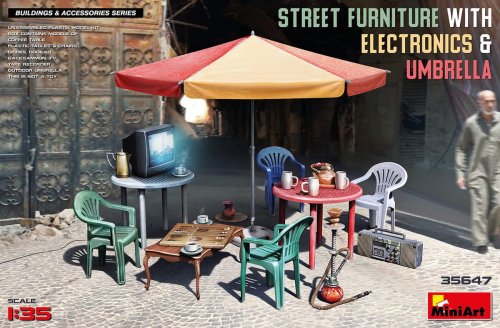 Przejdź do produktu MINIART 35647 - 1:35 Street furniture with electronics & umbrella