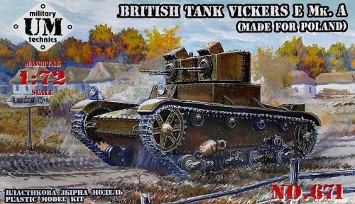 Przejdź do produktu UNIMODELS UM-MT 671 - 1:72 British Tank Vickers E Mk. A Made for Poland