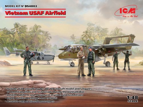 Przejdź do produktu ICM DS4803 - 1:48 Vietnam USAF Airfield - 0-2A Skymaster, OV-10A Bronco w/ 5 figures