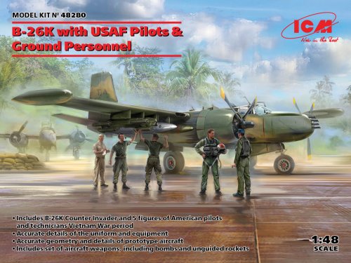 Przejdź do produktu ICM 48280 - 1:48 B-26K with USAF Pilots & Ground Personnel
