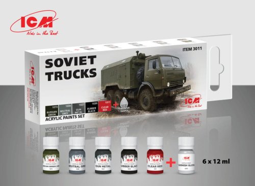 Przejdź do produktu ICM 3011 - Soviet Truck Acrylic Paint Set 6 x 12 ml