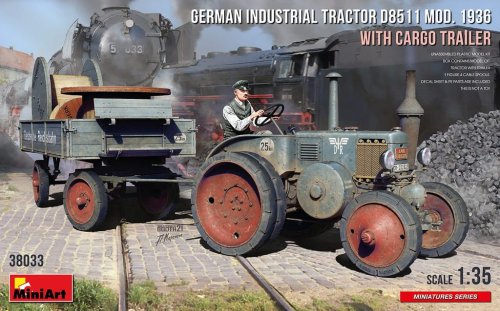 Przejdź do produktu MINIART 38033 - 1:35 German Industrial Tractor D8511 mod.1936 with cargo trailer