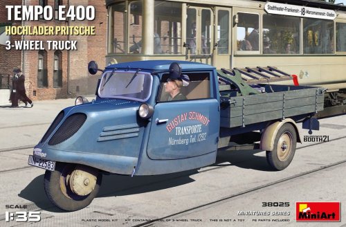 Przejdź do produktu MINIART 38025 - 1:35 Tempo E400 Hochlader Pritzche 3-wheel truck