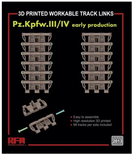 Przejdź do produktu RYE FIELD MODEL 2013 - 1:35 3D Printed Workable Track Links Pz. Kpfw. III/IV Early production