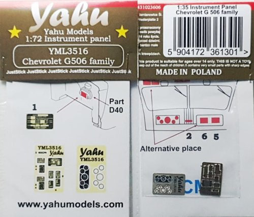 Przejdź do produktu YAHU YML3516 - 1:35 Chevrolet G506 family tablica przyrządów