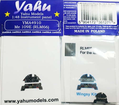 Przejdź do produktu YAHU YMA4910 - 1:48 Messerschmitt Me 109 E (RLM66) tablica przyrządów