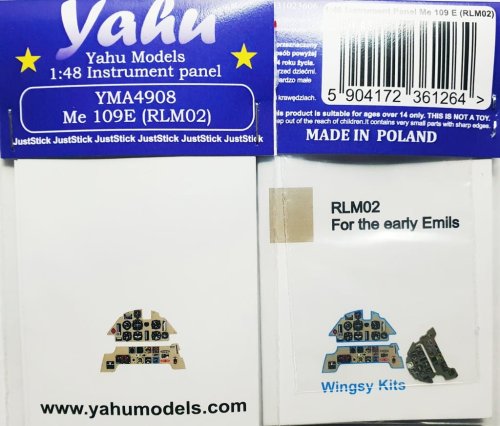 Przejdź do produktu YAHU YMA4908 - 1:48 Messerschmitt Me 109 E (RLM02) tablica przyrządów
