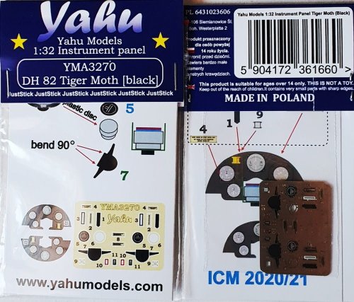 Przejdź do produktu YAHU YMA3270 - 1:32 Tiger Moth (black) tablica przyrządów