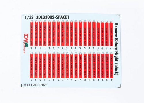 Przejdź do produktu EDUARD 3DL32005 - 1:32 Remove Before Flight (black) Space 3D Decals