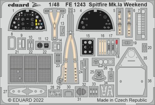 Przejdź do produktu EDUARD FE1243 - 1:48 Spitfire Mk.Ia Weekend