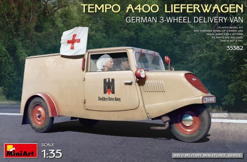 Przejdź do produktu MINIART 35382 - 1:35 Tempo A400 Lieferwagen German 3-Wheel Delivery Van