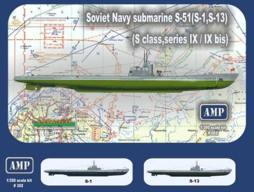 Przejdź do produktu AMP 302 - 1:350 Soviet Navy submarine S-51 (S-1, S-13)