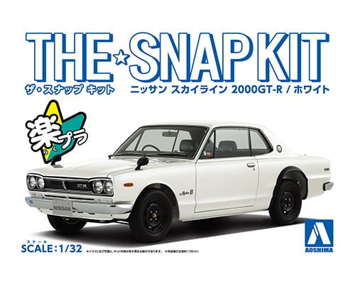 Przejdź do produktu Aoshima 05883 - 1:32 Nissan Skyline 2000 GT-R - White Snapkit