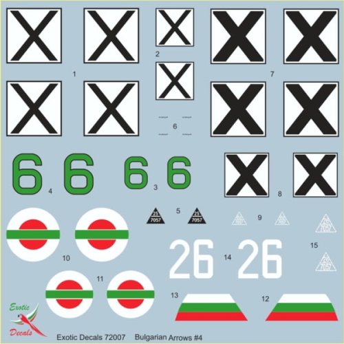Przejdź do produktu Exotic Decals 72007 - 1:72 Bulgarian Arrows #4 Bf 109 G in Bulgarian service - part 1