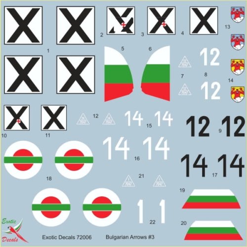 Przejdź do produktu Exotic Decals 72006 - 1:72 Bulgarian Arrows #3 Bf 109 E-3a in Bulgarian service - part 3