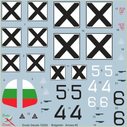 Przejdź do produktu Exotic Decals 72005 - 1:72 Bulgarian Arrows #2 Bf 109 E-3a in Bulgarian service - part 2