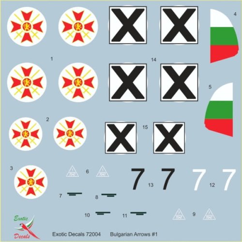 Przejdź do produktu Exotic Decals 72004 - 1:72 Bulgarian Arrows #1 Bf 109 E-3a in Bulgarian service - part 1