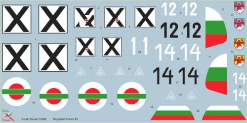 Przejdź do produktu Exotic Decals 48006 - 1:48 Bulgarian Arrows #3 Bf 109 E-3a in Bulgarian service - part 3