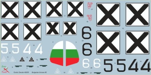 Przejdź do produktu Exotic Decals 48005 - 1:48 Bulgarian Arrows #2 Bf 109 E-3a in Bulgarian service - part 2