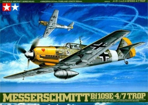 Przejdź do produktu TAMIYA 61063 - 1:48 Messerschmitt BF 109E-4/7 Trop