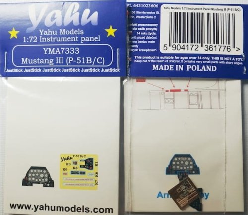 Przejdź do produktu Yahu YMA7333 - 1:72 Mustang III P-51 B/C tablica przyrządów