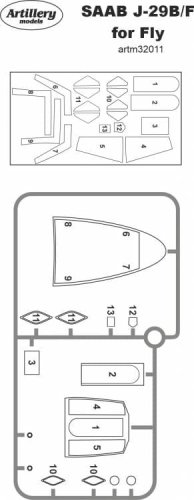 Przejdź do produktu Fly ARTM32011 - 1:32 Saab J29 F/B Tunnan