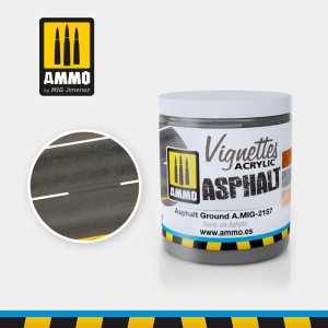 Ammo Mig 2157 - Vignettes Acrylic - Asphalt Ground masa do dioram