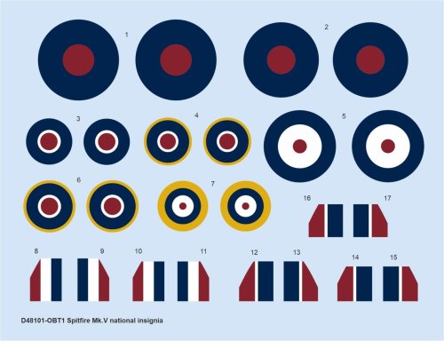 Przejdź do produktu Eduard D48101 - 1:48 Spitfire Mk.V national insignia