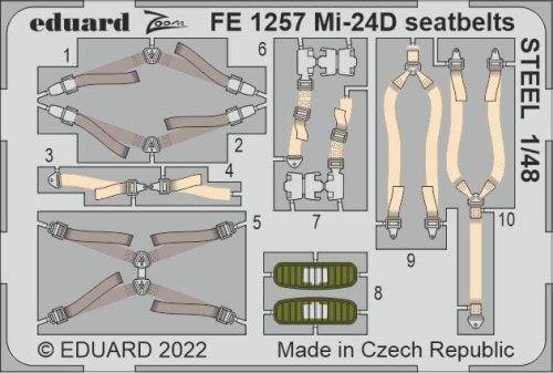 Przejdź do produktu Eduard FE1257 - 1:48 Mi-24D seatbelts - Steel