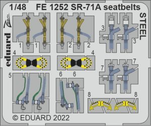 Eduard FE1252 - 1:48 SR-71A seatbelts - Steel