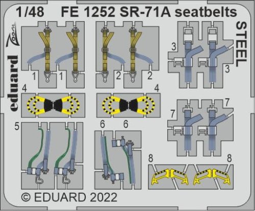 Przejdź do produktu Eduard FE1252 - 1:48 SR-71A seatbelts - Steel