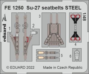 Eduard FE1250 - 1:48 Su-27 seatbelts - Steel