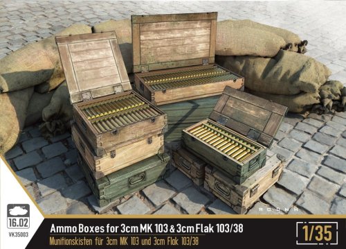 Przejdź do produktu 16.02 VK35003 - 1:35 Ammo Boxes for 3 cm MK 103 & 3cm Flak 103/38