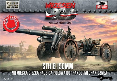 Przejdź do produktu First to Fight 089 - Wrzesień 1939 - 1:72 Niemiecka ciężka haubica polowa SFH18  150mm do trakcji mechanicznej - Gazetka w zestawie z modelem
