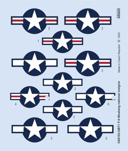 Przejdź do produktu Eduard D48102 - 1:48 F-6 Mustang national insignia