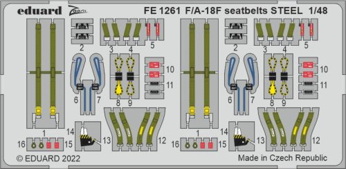 Przejdź do produktu Eduard FE1261 - 1:48 F/A-18F seatbelts - Steel