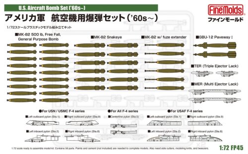 Przejdź do produktu Fine Molds FP45 - 1:72 US Aircraft Bomb Set 60s