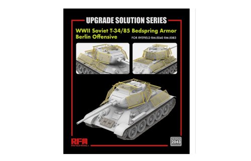 Przejdź do produktu Rye Field Model 2043 - 1:35 WWII Soviet T-34/85 Bedspring Armor Berlin Offensive