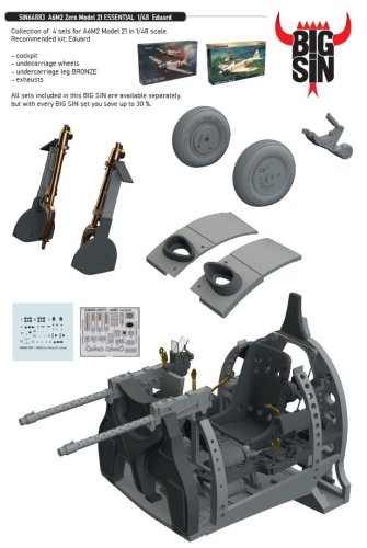 Przejdź do produktu Eduard SIN64883 - 1:48 A6M2 Zero Model 21 Essential 1/48