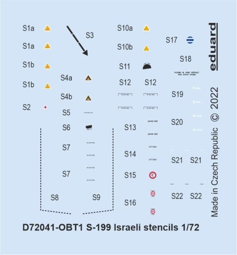 Przejdź do produktu Eduard D72041 - 1:72 S-199 Israeli stencils
