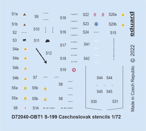 Przejdź do produktu Eduard D72040 - 1:72 S-199 Czechoslovak stencils