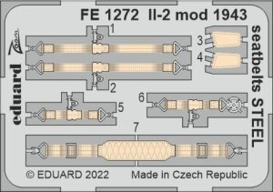 Eduard FE1272 - 1:48 Il-2 mod. 1943 seatbelts - Steel