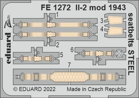 Przejdź do produktu Eduard FE1272 - 1:48 Il-2 mod. 1943 seatbelts - Steel