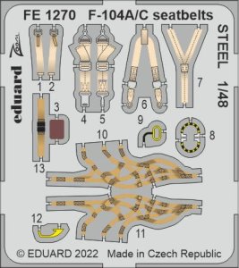 Eduard FE1270 - 1:48 F-104A/C seatbelts - Steel
